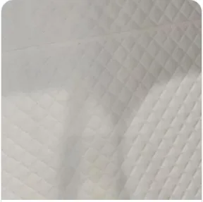Cream quilted leather interior lining swatch